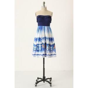 Anthropologie Nathalie Lete “First Dance” Strapless Dress